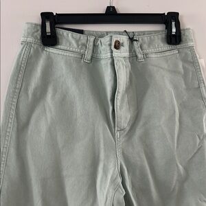 Mint Green high rise wide leg jeans